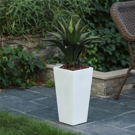 GRILLTOWN LuxenHome White MgO 18.5in. H Tall Tapered Planter GR2684134